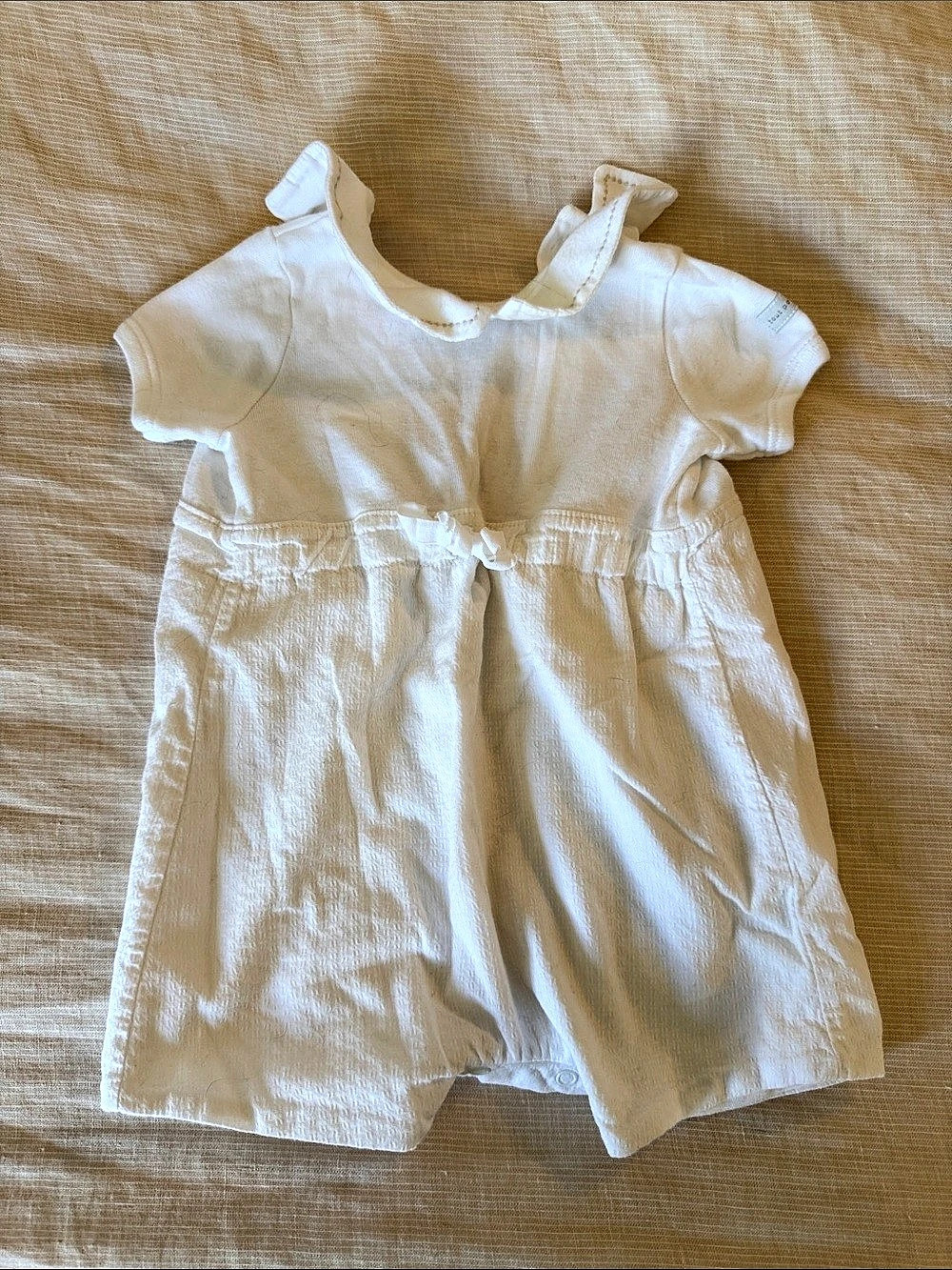 Petit Bateau Baby Romper in White Size 3M